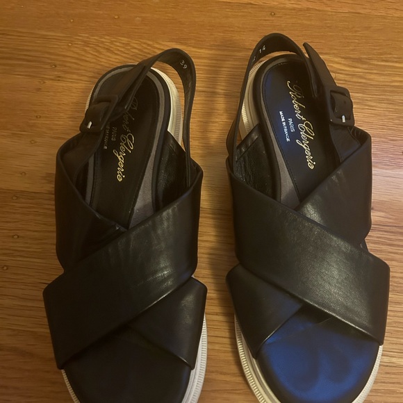 Robert Clergerie Black Sandals with white Soles - Picture 2 of 5